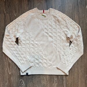 Tracksmith Cream Cable Knit Sweater